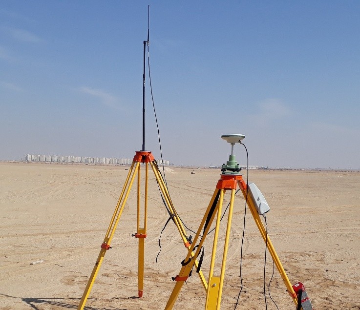 SAZEC GROUP GNSS GPS surveying tripods in the field