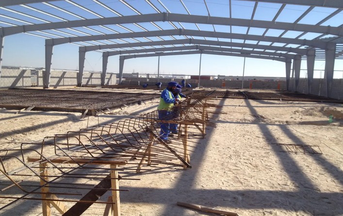 SAZEC GROUP industrial warehouse rebar and steel frame construction