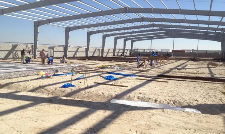 SAZEC GROUP portal frame building slab rebar preparation