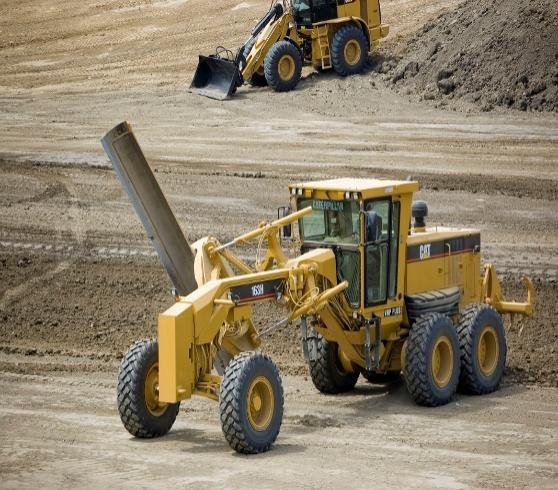 SAZEC GROUP Caterpillar motor grader and wheel loader on site